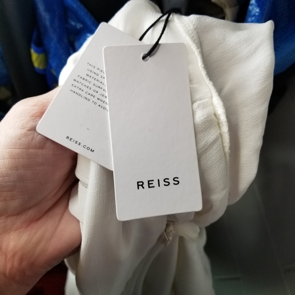 Reiss Marcella white split front sleeveless midi dress - Picture 12 of 16